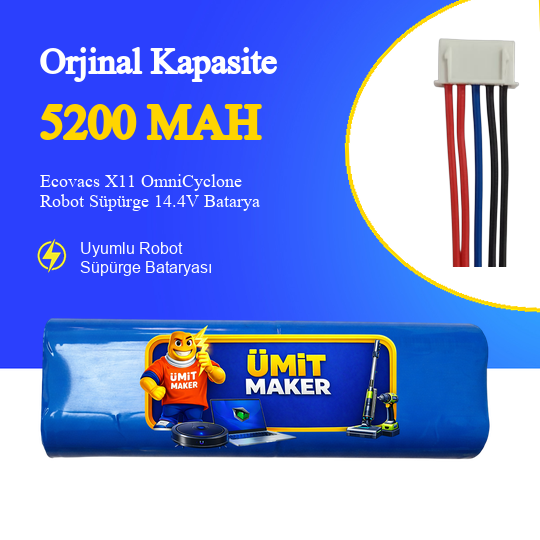 Ecovacs X11 OmniCyclone Robot Süpürge 5200 mAh Batarya
