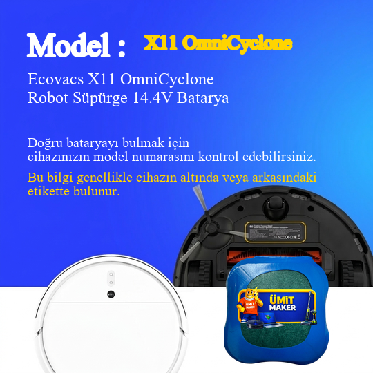 Ecovacs X11 OmniCyclone Robot Süpürge 5200 mAh Batarya