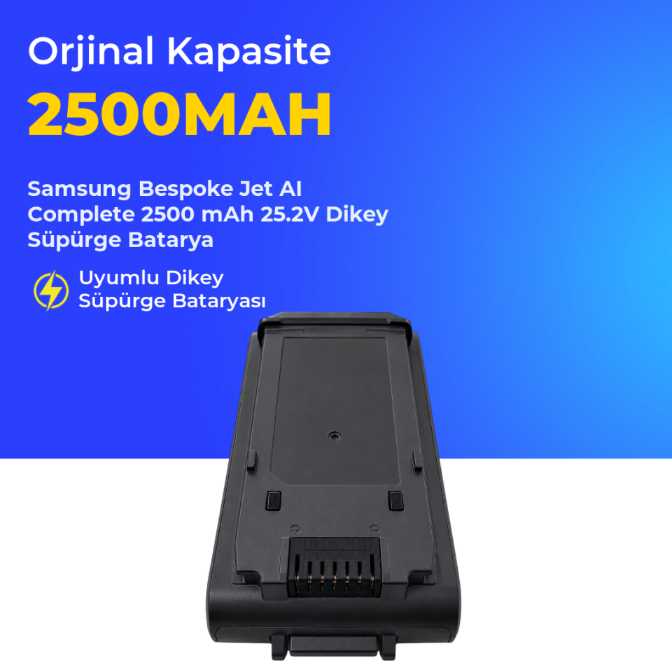 Samsung Bespoke Jet AI Complete 2500 mAh 25.2V Dikey Süpürge Batarya
