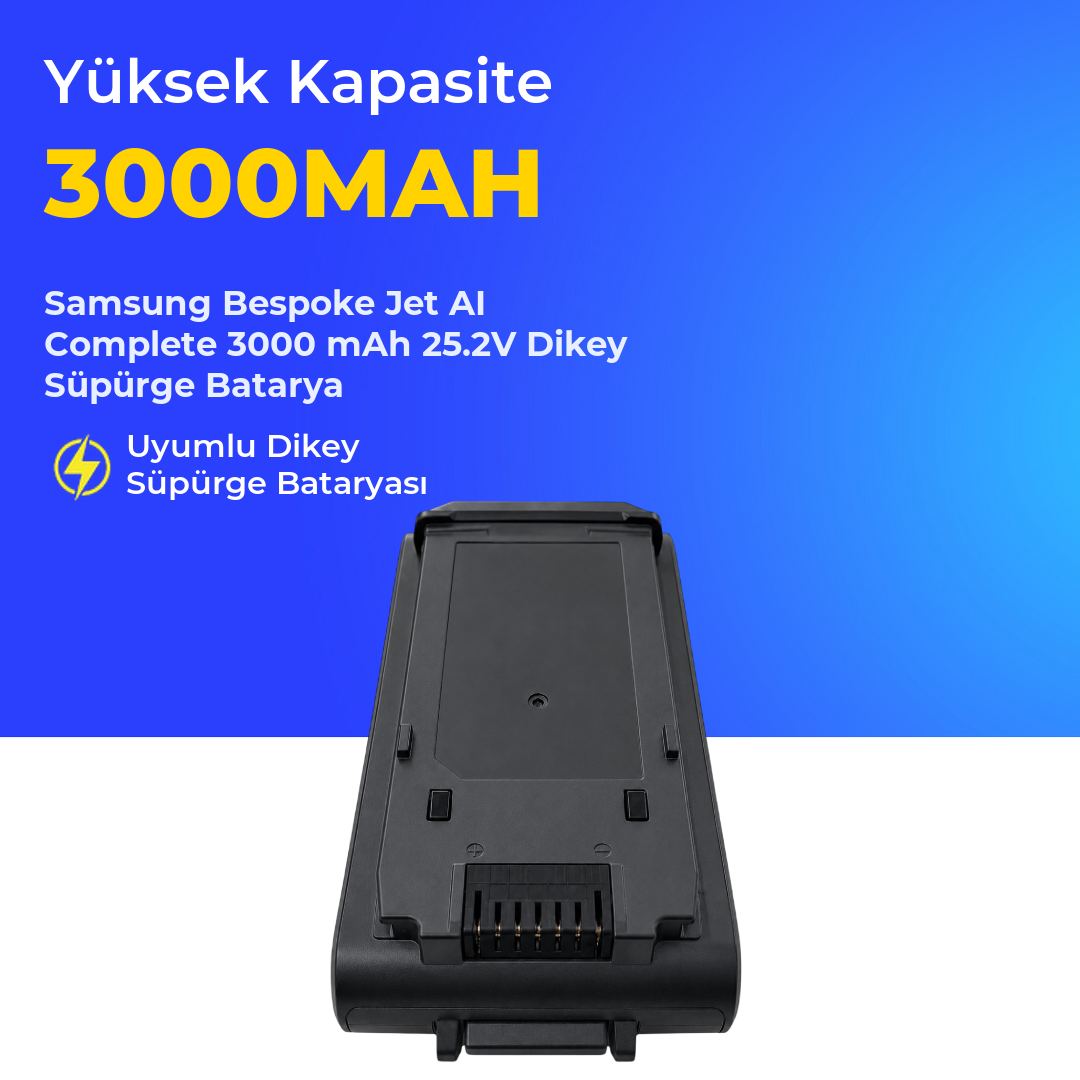 Samsung Bespoke Jet AI Complete 3000 mAh 25.2V Dikey Süpürge Batarya