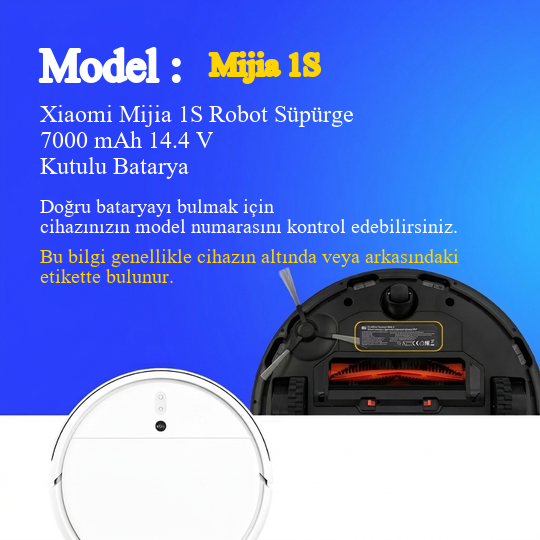 Xiamoi Mija 1 S Robot Süpürge 7000 mAh 14.4 V Kutulu Batarya