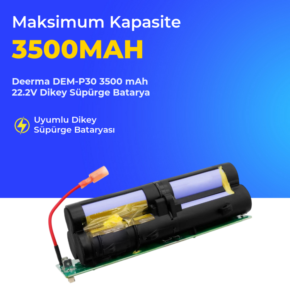 Deerma DEM-P30 3500 mAh 22.2V Dikey Süpürge Batarya