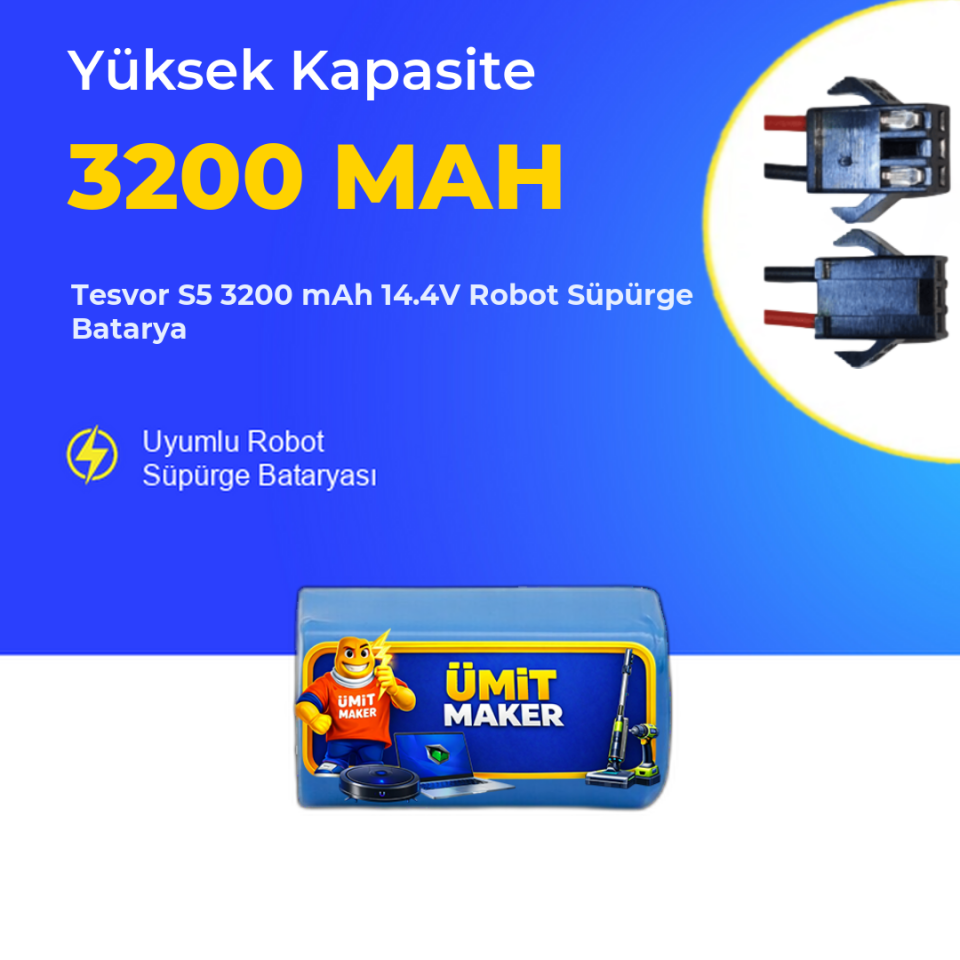 Tesvor S5 3200 mAh 14.4V Robot Süpürge Batarya