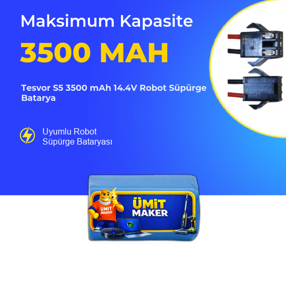 Tesvor S5 3500 mAh 14.4V Robot Süpürge Batarya