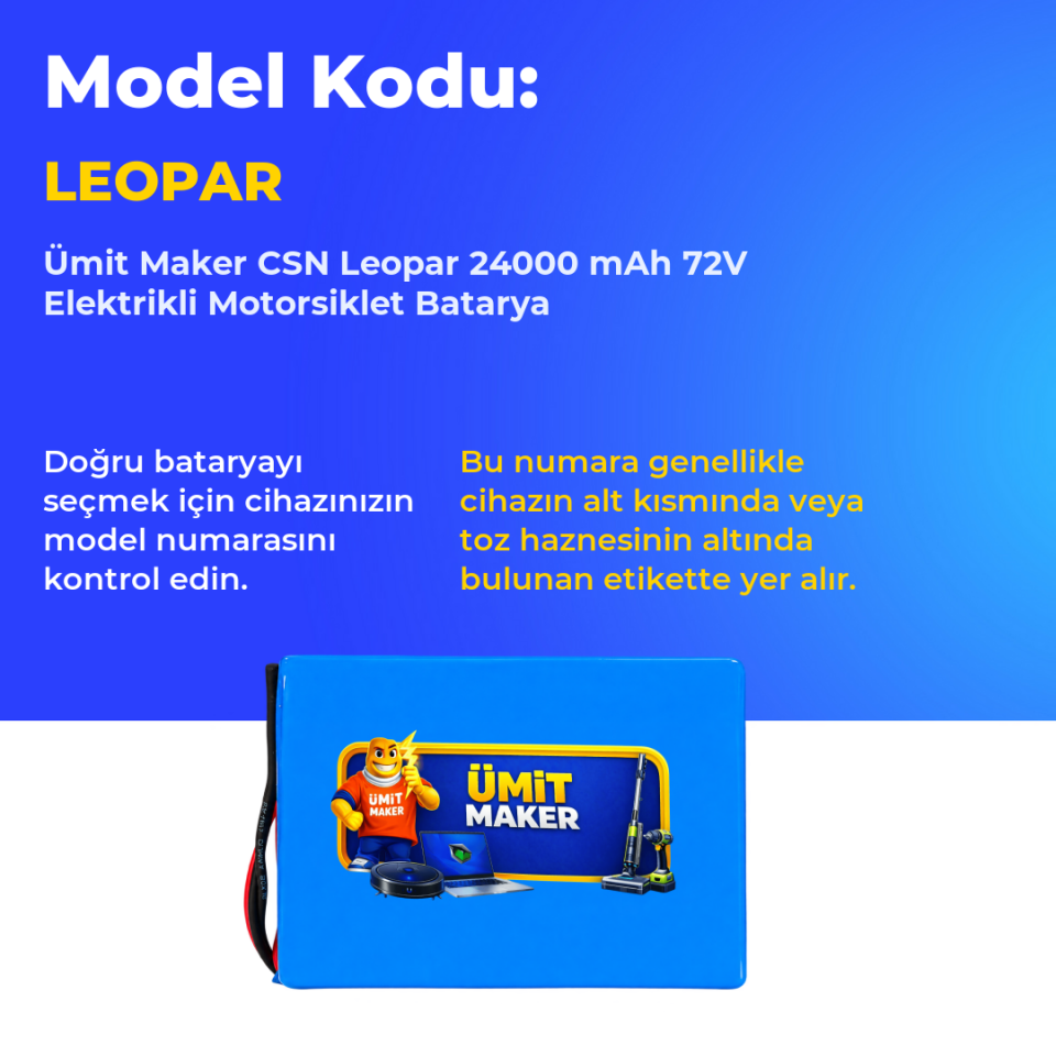 CSN Leopar 24000 mAh 72V Elektrikli Motorsiklet Batarya