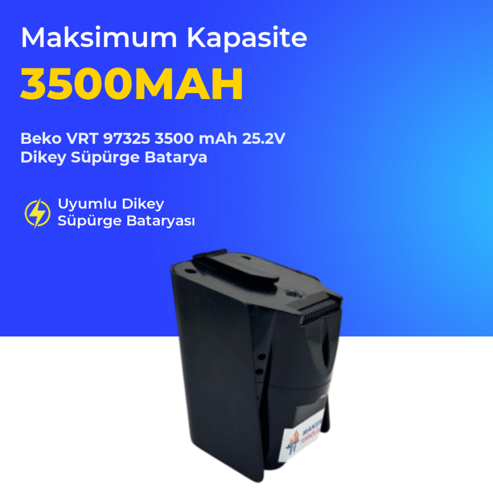Beko VRT 97325 3500 mAh 25.2V Dikey Süpürge Batarya