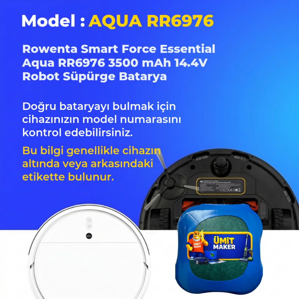 Rowenta Smart Force Essential Aqua RR6976 3500 mAh 14.4V Robot Süpürge Batarya