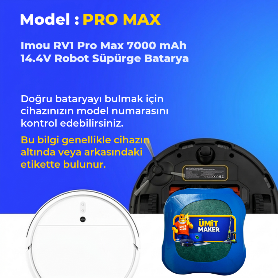 Imou RV1 Pro Max 7000 mAh 14.4V Robot Süpürge Batarya