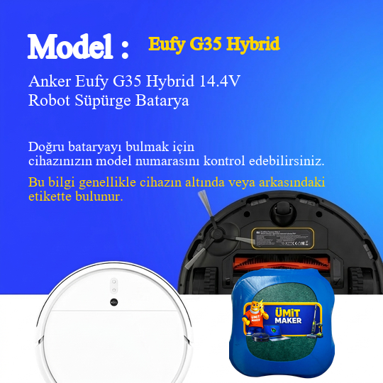 Anker Eufy G35 Hybrid 3200 mAh 14.4V Robot Süpürge Batarya