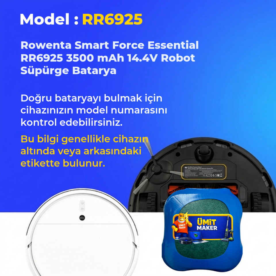 Rowenta Smart Force Essential RR6925 3500 mAh 14.4V Robot Süpürge Batarya