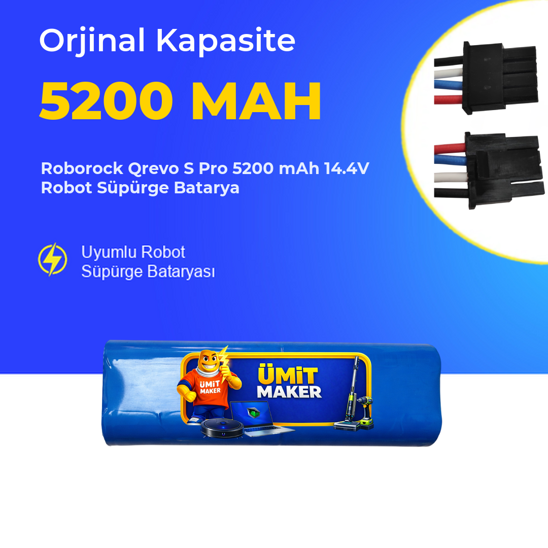 Roborock Qrevo S Pro 5200 mAh 14.4V Robot Süpürge Batarya
