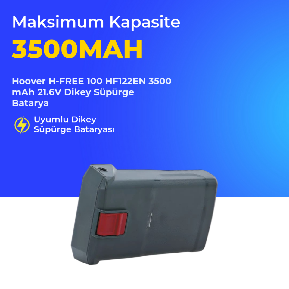 Hoover H-FREE 100 HF122EN 3500 mAh 21.6V Dikey Süpürge Batarya