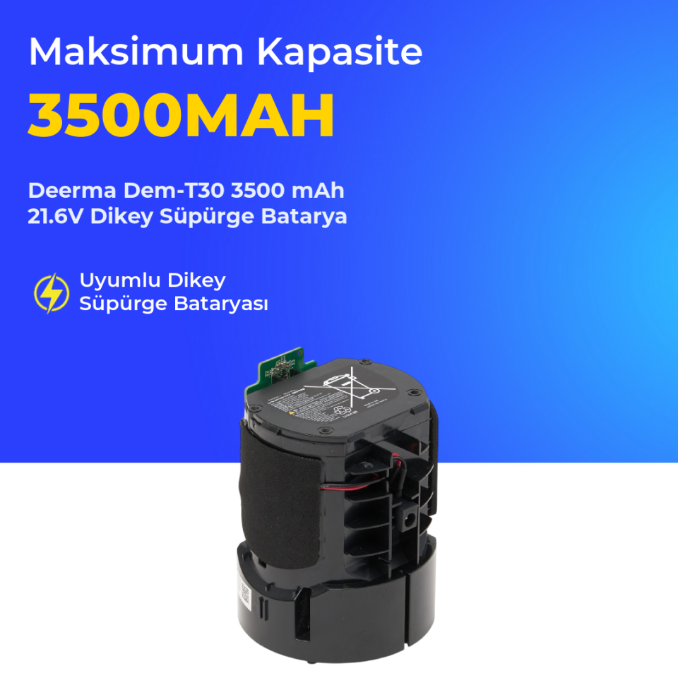 Deerma Dem-T30 3500 mAh 21.6V Dikey Süpürge Batarya