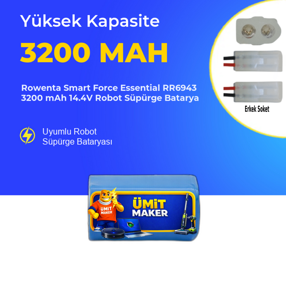 Rowenta Smart Force Essential RR6943 3200 mAh 14.4V Robot Süpürge Batarya