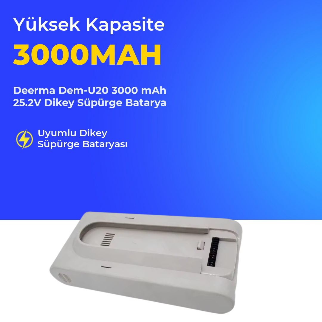 Deerma Dem-U20 3000 mAh 25.2V Dikey Süpürge Batarya