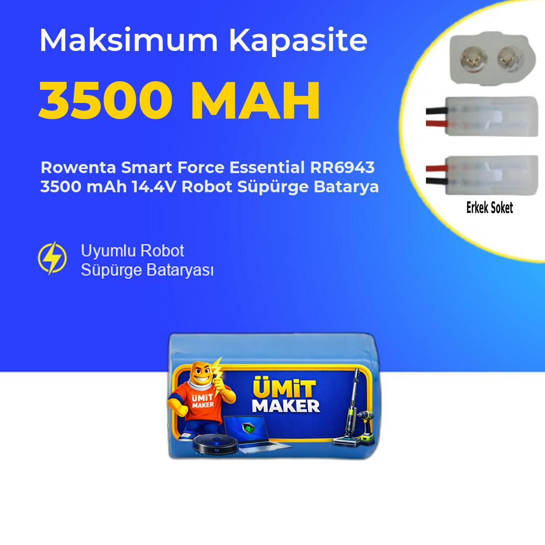 Rowenta Smart Force Essential RR6943 3500 mAh 14.4V Robot Süpürge Batarya