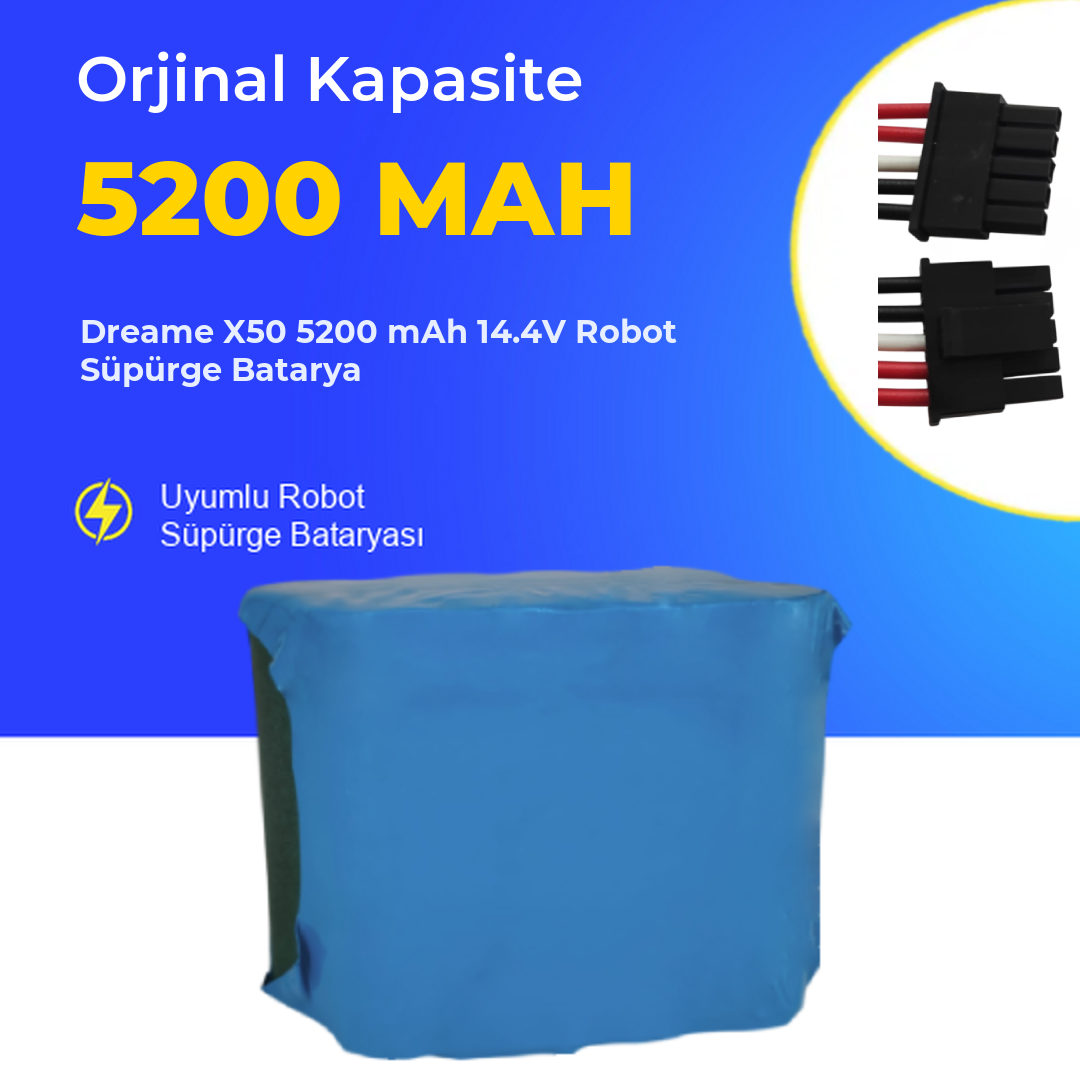 Dreame X50 5200 mAh 14.4V Robot Süpürge Batarya