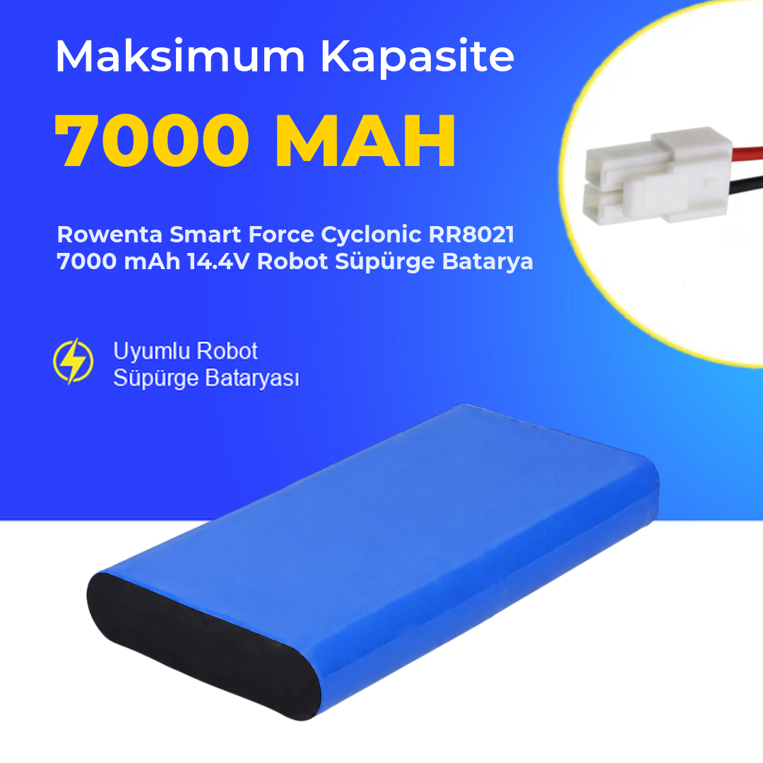 Rowenta Smart Force Cyclonic RR8021 7000 mAh 14.4V Robot Süpürge Batarya