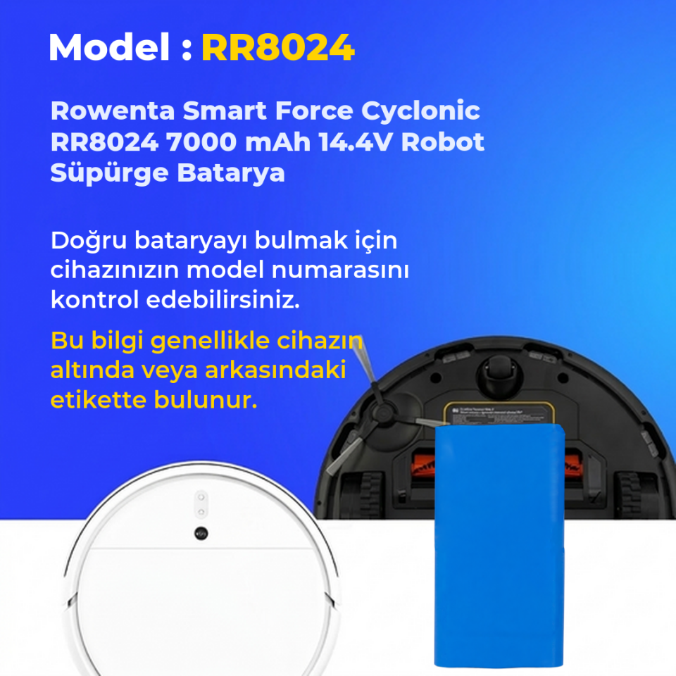 Rowenta Smart Force Cyclonic RR8024 7000 mAh 14.4V Robot Süpürge Batarya