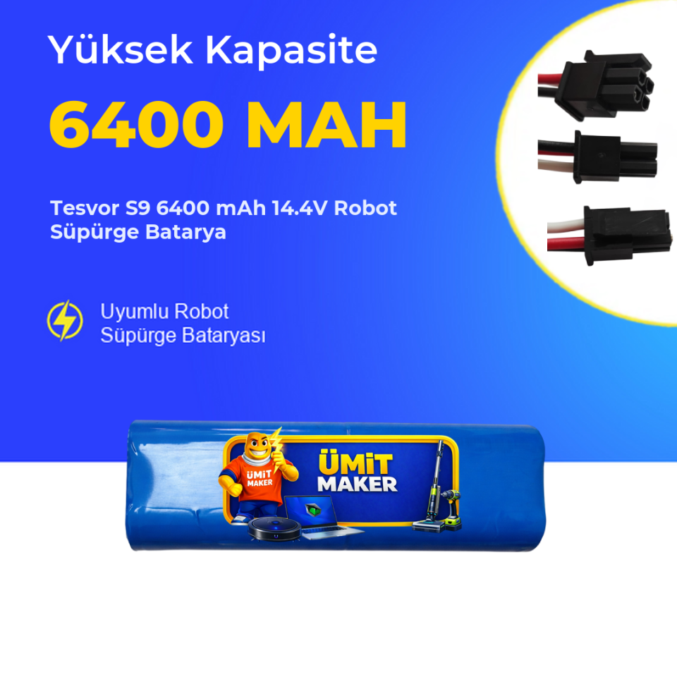 Tesvor S9 6400 mAh 14.4V Robot Süpürge Batarya