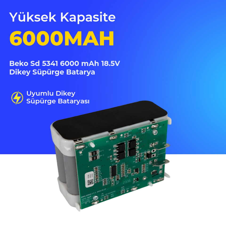 Beko Sd 5341 6000 mAh 18.5V Dikey Süpürge Batarya