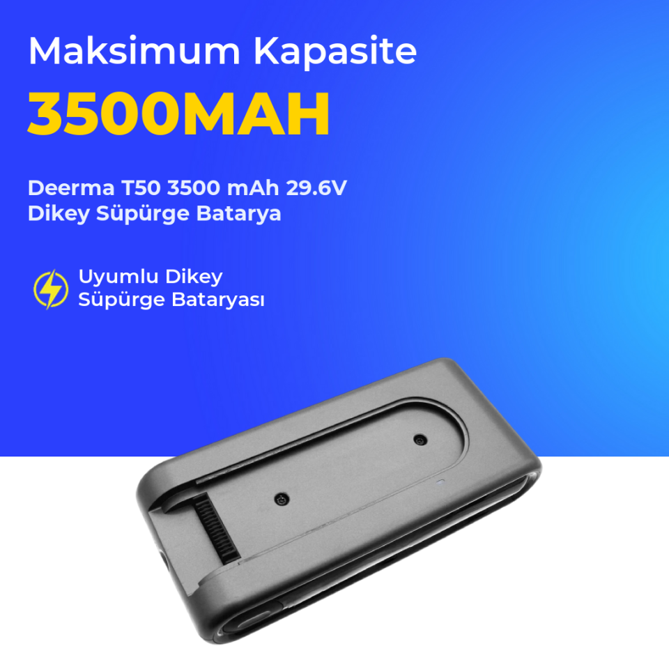 Deerma T50 3500 mAh 29.6V Dikey Süpürge Batarya