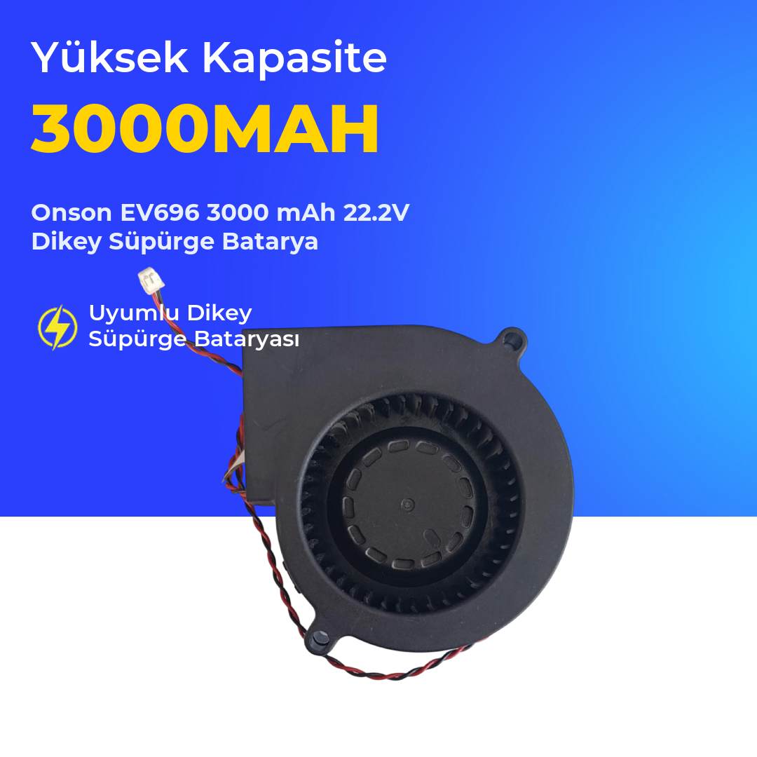Onson EV696 3000 mAh 22.2V Dikey Süpürge Batarya