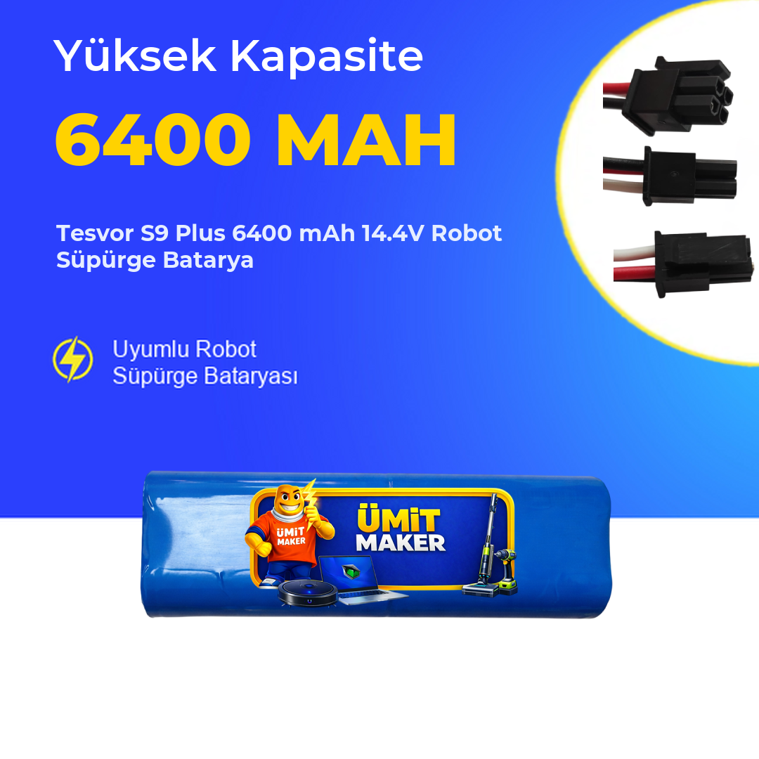 Tesvor S9 Plus 6400 mAh 14.4V Robot Süpürge Batarya