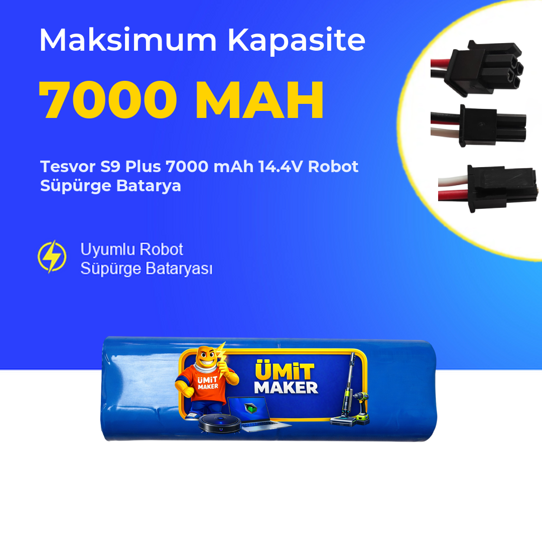 Tesvor S9 Plus 7000 mAh 14.4V Robot Süpürge Batarya
