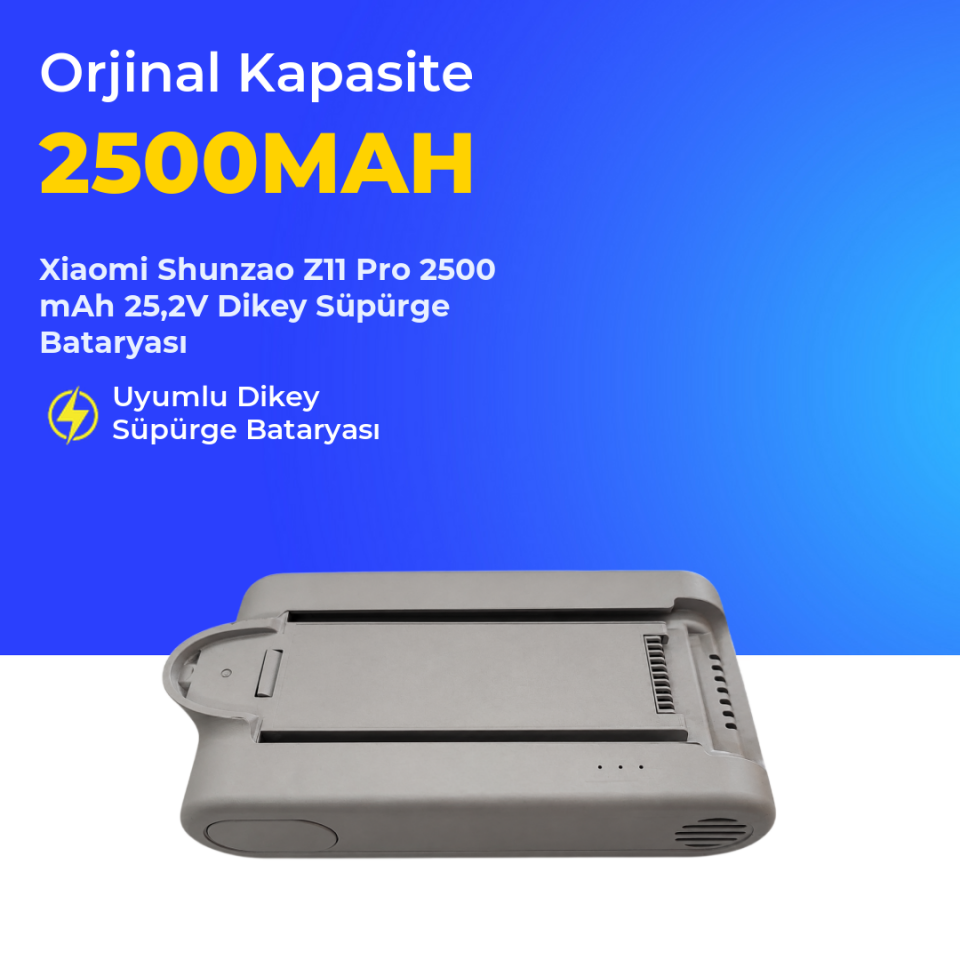 Xiaomi Shunzao Z11 Pro 2500 mAh 25,2V Dikey Süpürge Bataryası