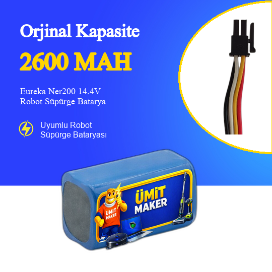 Eureka Ner200 2600 mAh 14.4V Robot Süpürge Batarya