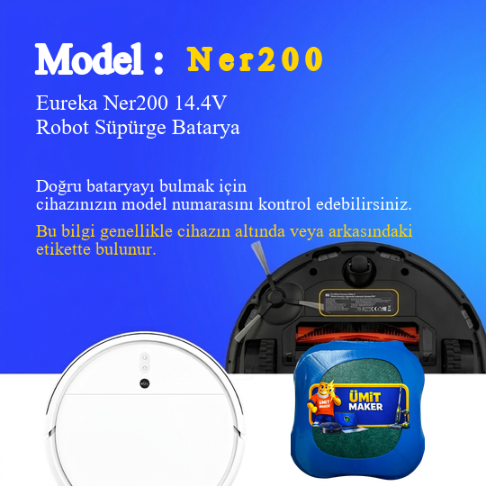 Eureka Ner200 3500 mAh 14.4V Robot Süpürge Batarya