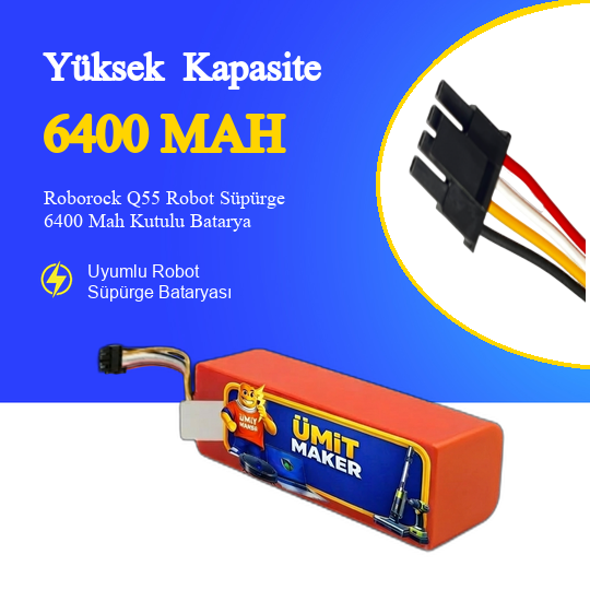 Roborock Q55 Robot Süpürge 6400 Mah Kutulu Batarya