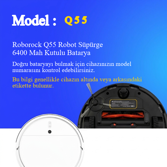 Roborock Q55 Robot Süpürge 6400 Mah Kutulu Batarya