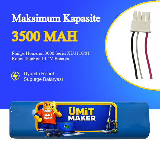 Philips Homerun 3000 Serisi XU3110/01 Robot Süpürge 3500 mAh Batarya