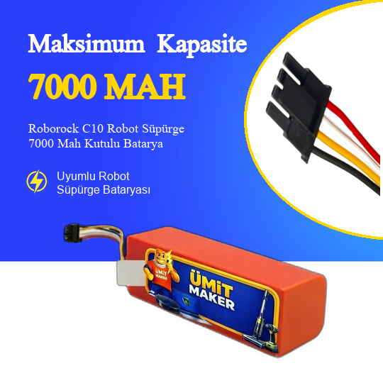 Roborock C10 Robot Süpürge 7000 Mah Kutulu Batarya