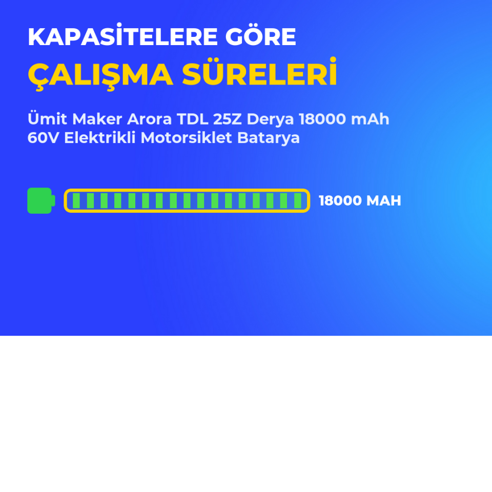 Arora TDL 25Z Derya 18000 mAh 60V Elektrikli Motorsiklet Batarya