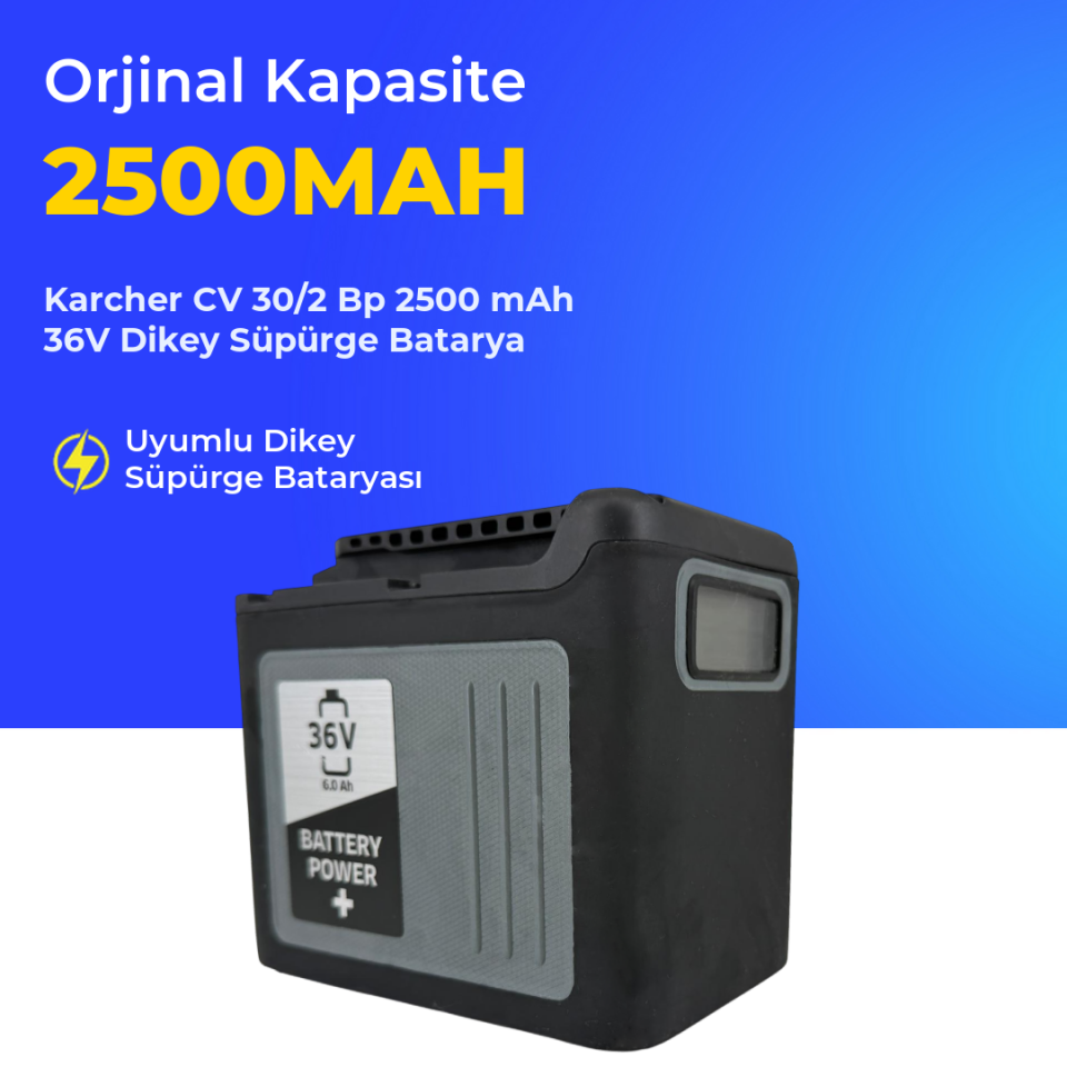 Karcher CV 30/2 Bp 2500 mAh 36V Dikey Süpürge Batarya