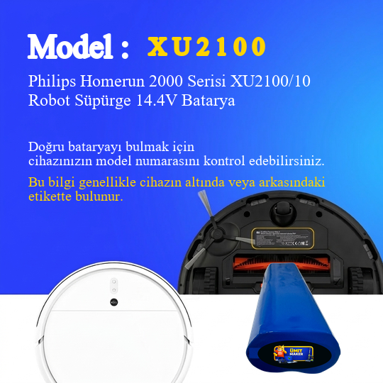 Philips Homerun 2000 Serisi XU2100/10 Robot Süpürge 2600 mAh Batarya