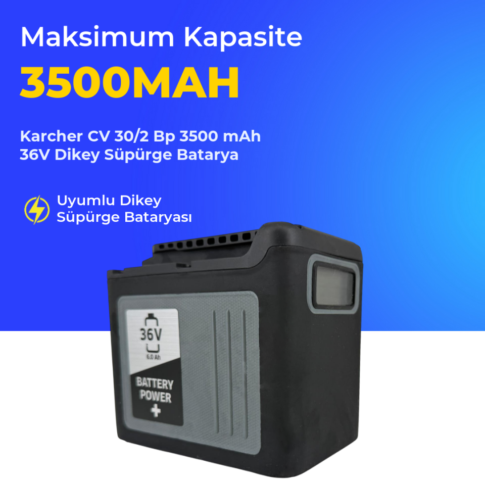 Karcher CV 30/2 Bp 3500 mAh 36V Dikey Süpürge Batarya