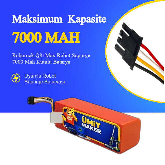 Roborock Q8+Max Robot Süpürge 7000 Mah Kutulu Batarya