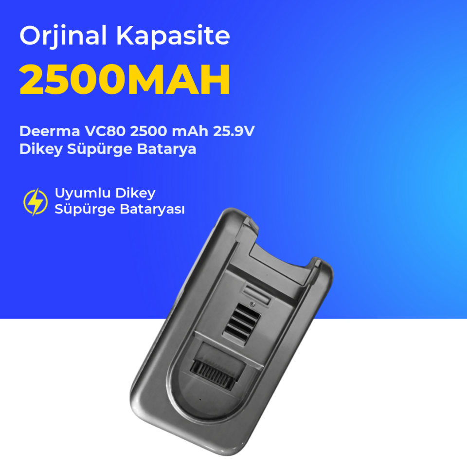 Deerma VC80 2500 mAh 25.9V Dikey Süpürge Batarya