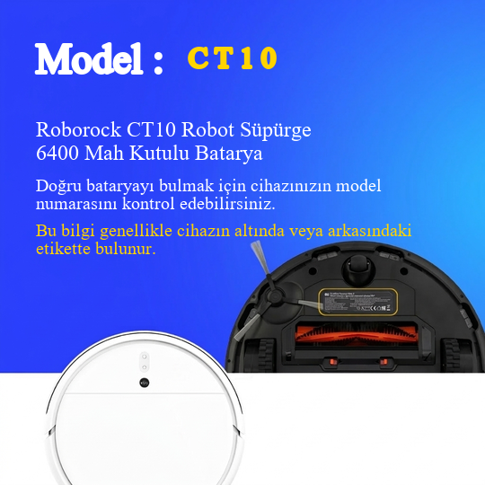 Roborock CT10 Robot Süpürge 6400 Mah Kutulu Batarya