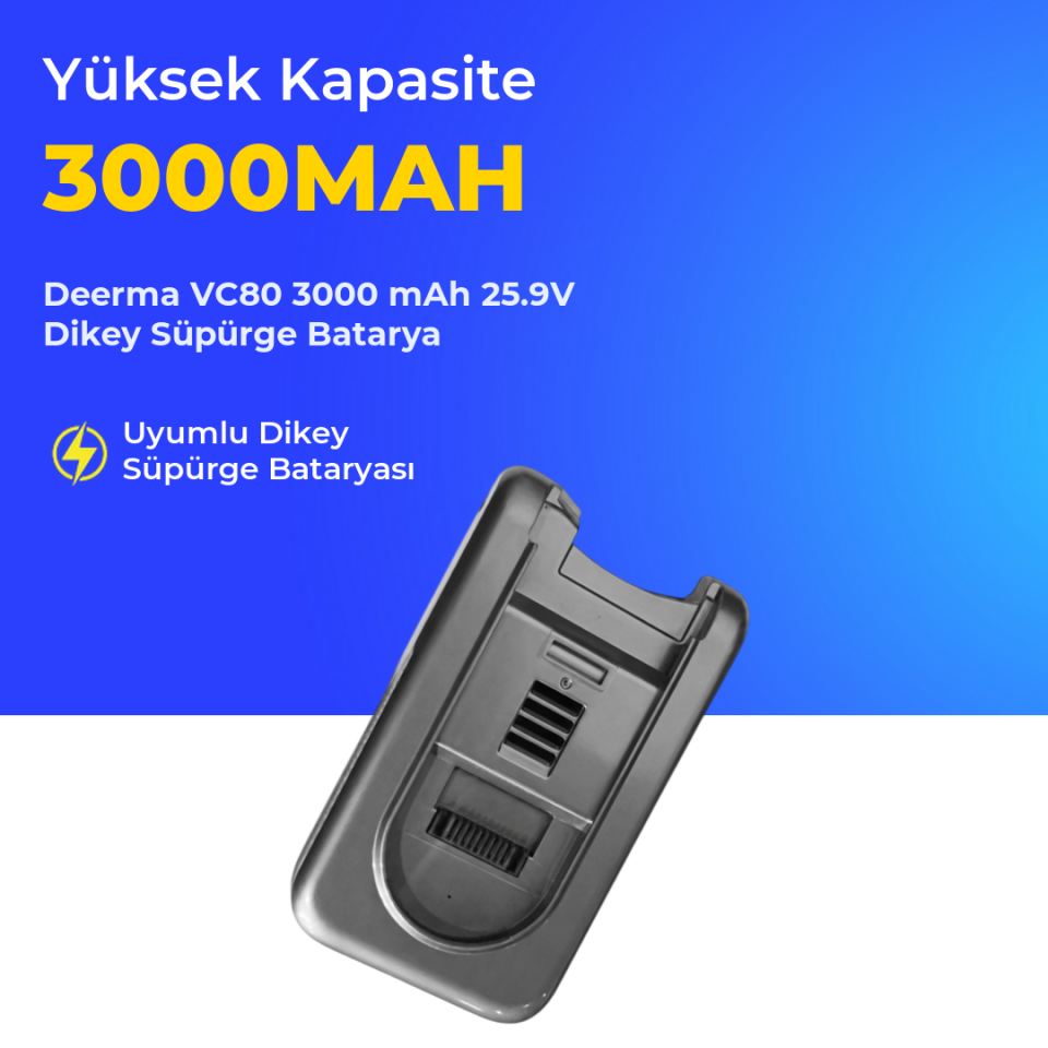 Deerma VC80 3000 mAh 25.9V Dikey Süpürge Batarya
