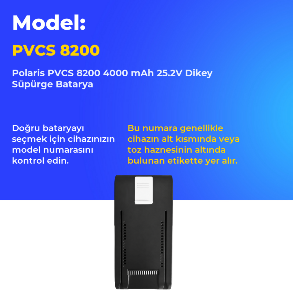 Polaris PVCS 8200 4000 mAh 25.2V Dikey Süpürge Batarya