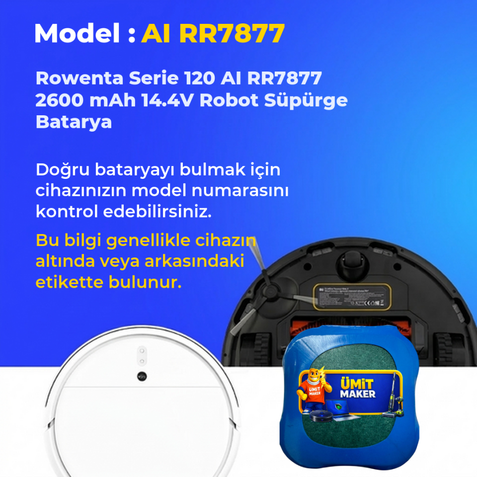 Rowenta Serie 120 AI RR7877 2600 mAh 14.4V Robot Süpürge Batarya