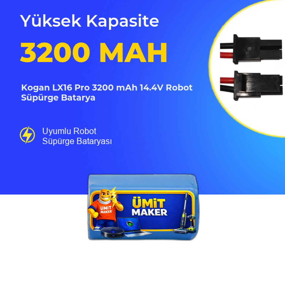 Kogan LX16 Pro 3200 mAh 14.4V Robot Süpürge Batarya