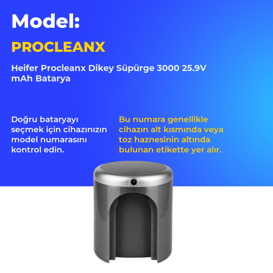 Heifer Procleanx Dikey Süpürge 3000 mAh Batarya