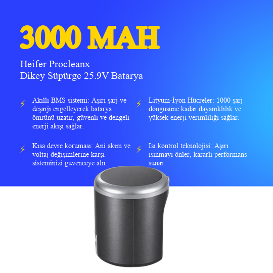 Heifer Procleanx Dikey Süpürge 3000 mAh Batarya