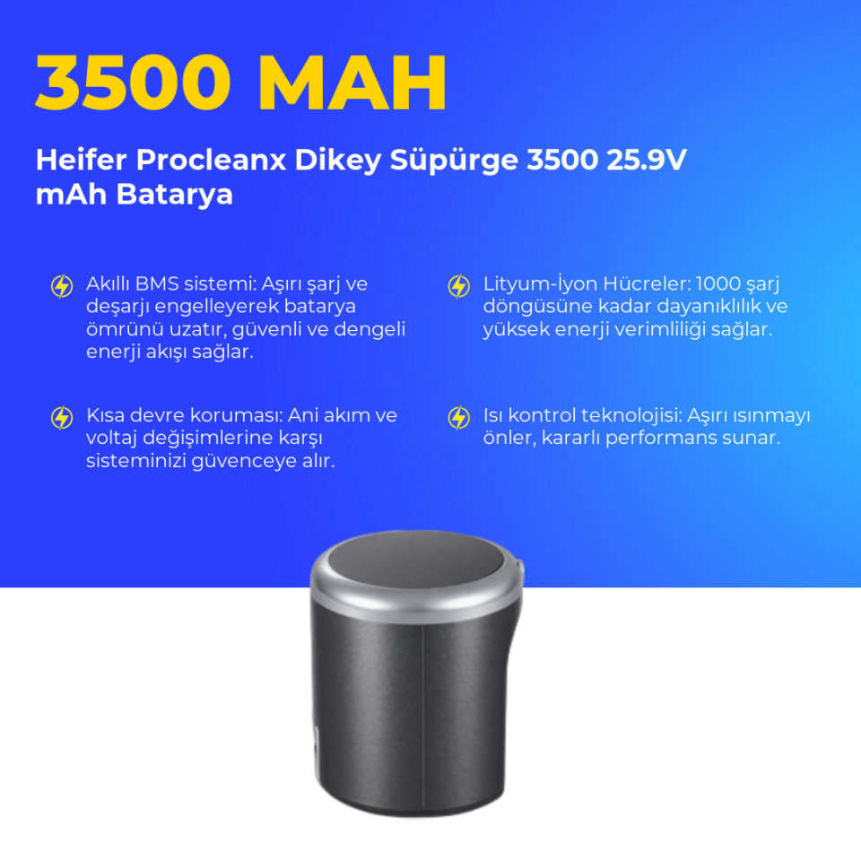 Heifer Procleanx Dikey Süpürge 3500 mAh Batarya